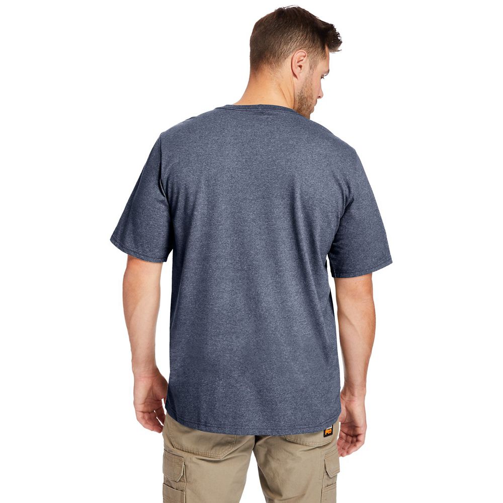 Timberland Μπλουζάκια Ανδρικα Σκουρο Μπλε - Pro® Big & Tall Base Plate Short-Sleeve - Greece 7084912